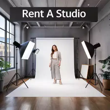 Rent-A-Studio interior with modern lighting and equipment