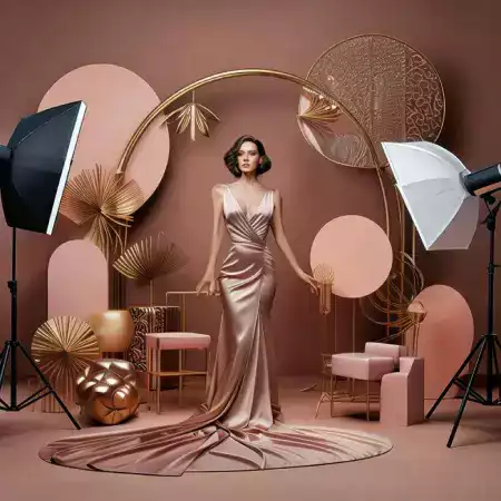 Modern Studio Setup with minimalist design and ample lighting