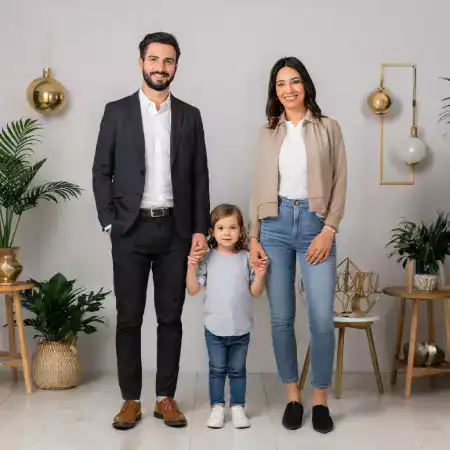 Portrait Photography Zone with elegant backdrops and props